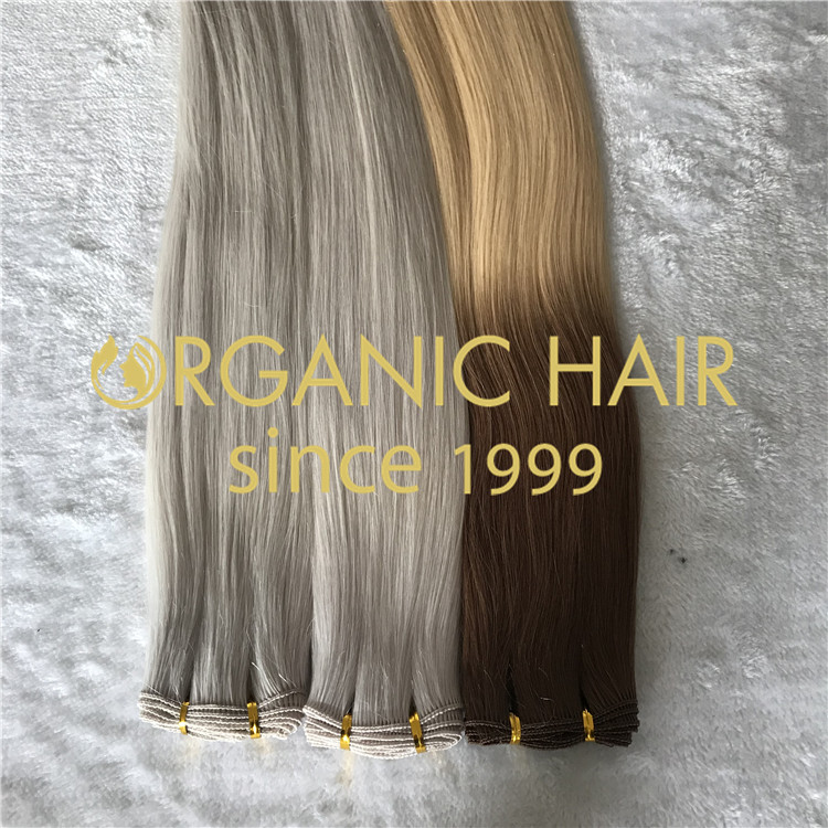 Full cuticle human hair hand tied wefts in stock H150